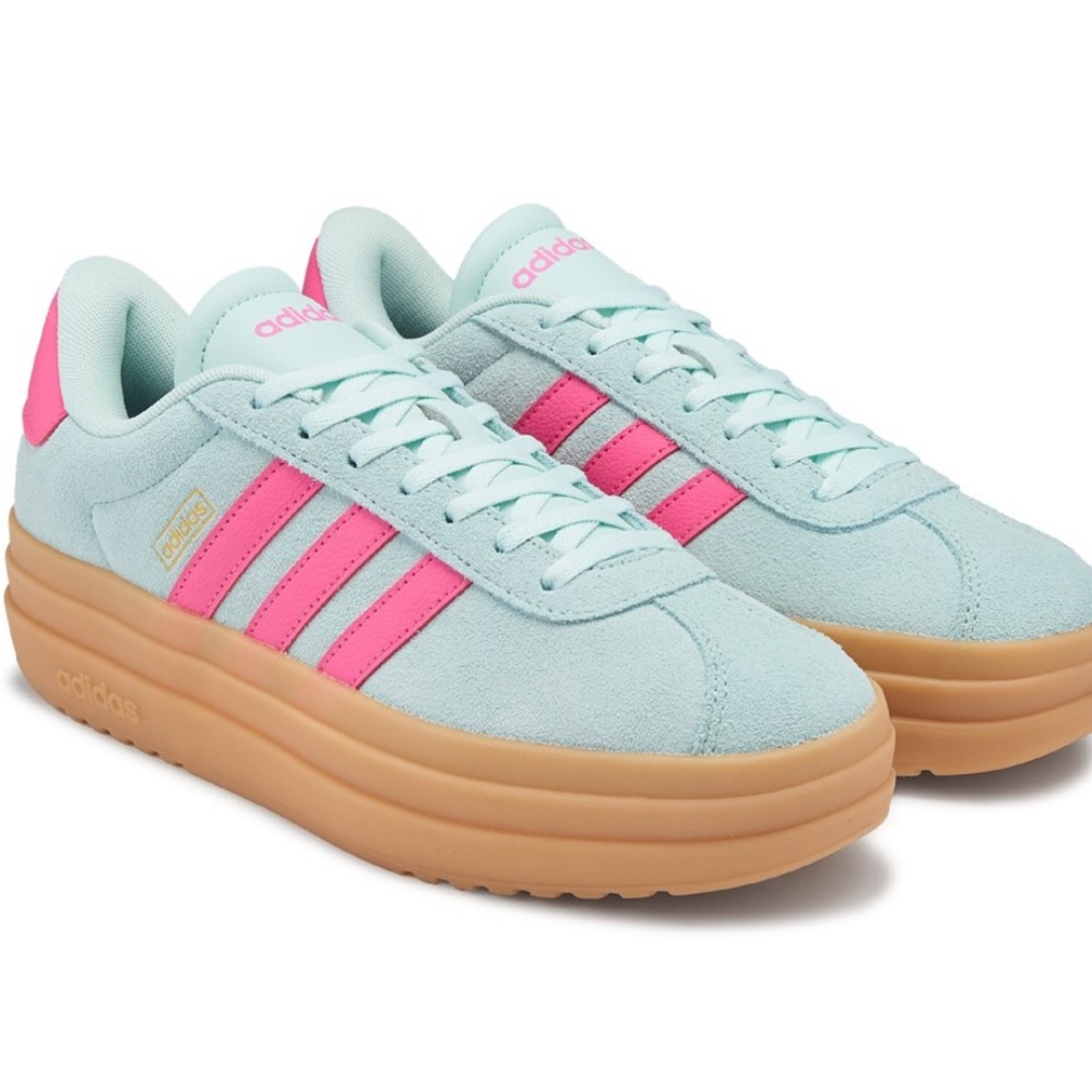 Adidas teal and pink gazelles 5 1/5